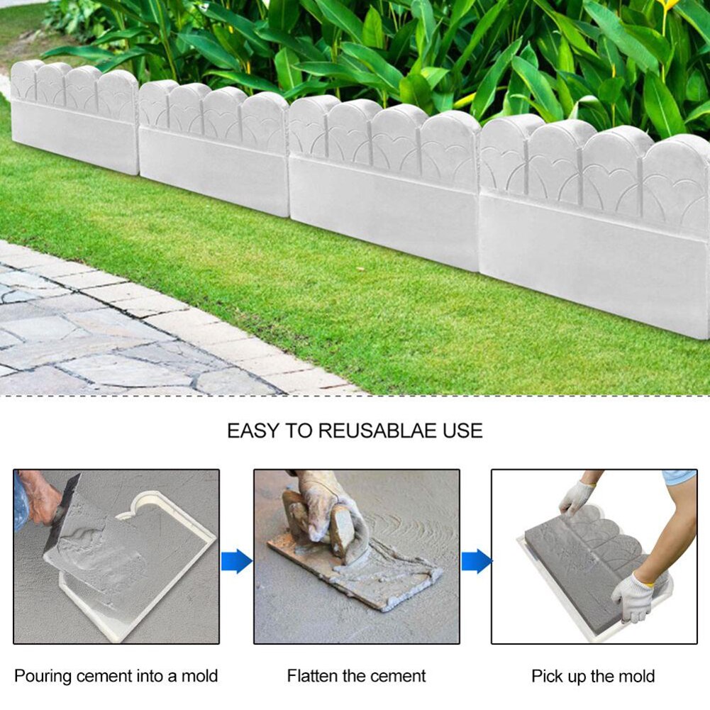 Fence Concrete Mold, Brick Cement Mould Garden Path Plastic DIY Tool Courtyard Garden Fence Mold Pavement Paving Moulds