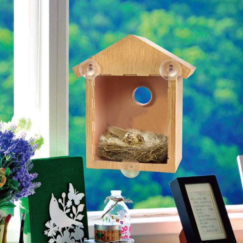 Window Bird House for Easy Observation Wooden Birdhouse Outdoors Bird Cages Nests Dropshiping