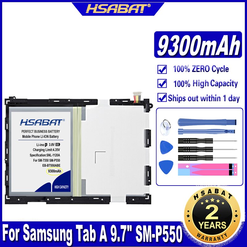 HSABAT EB-BT550ABE 9300mAh Top Capacity Battery for Samsung Galaxy Tab A 9.7&quot; SM-P550 T555 SM-P351 P555C T555C SM-T550 Batteries