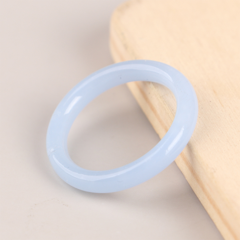 Non-fading Vegetarian Ring Imitation Jade Thin Ring For Woman Vintage Jewelry Girls Accessories