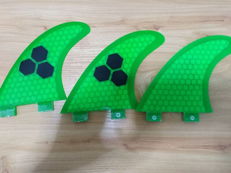 Fcs  g5 finne surfe fiberglass honningkake finnes quilhas tri / sett medium størrelse pranchas de surfe fcs surfing finns 3 stk / sett