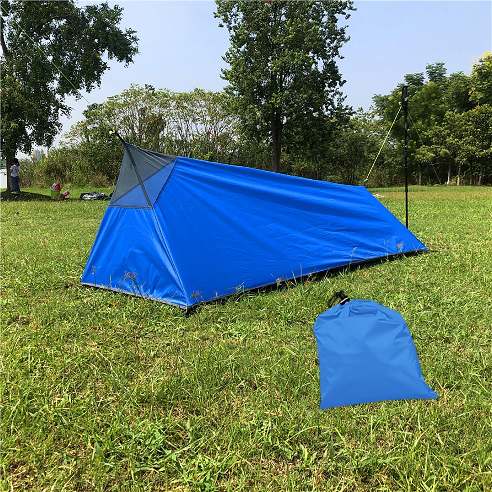 Lightweight Camping Tent Waterproof Fishing Single Person Sleeping Bag: Blue 