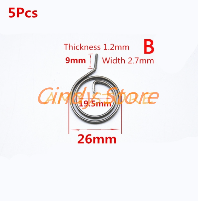 5Pcs Door Handle Springs Internal Door Lever Knob Latch Replacement Coil Torsion Spring for Repairing: Antique Copper