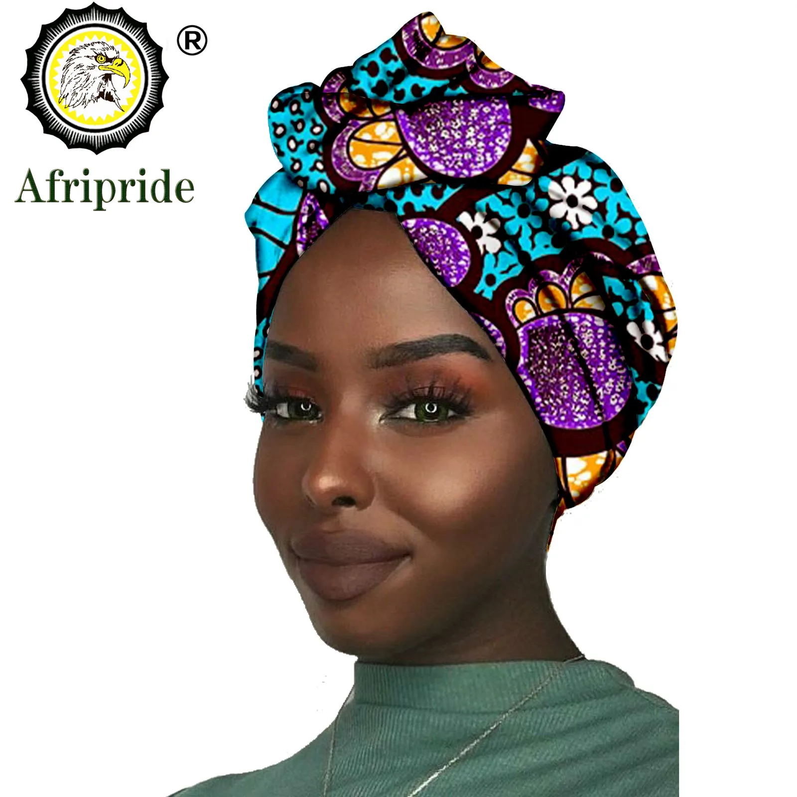 Nueva africana, diadema para mujer, tela de cera de algodón, pañuelo tradicional para la cabeza, turbante, cera de algodón puro AFRIPRIDE S001