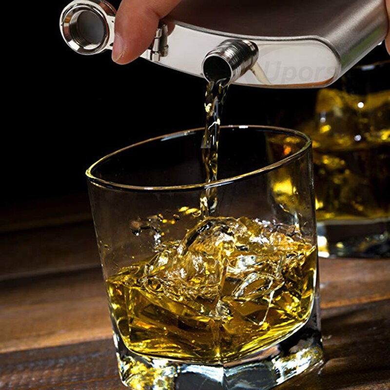 UPORS 10OZ Hip Flask with Funnel Portable Stainless Steel Pocket Flask Whiskey Vodka Alcohol Bottle Metal Screw Cap Liquor Flask