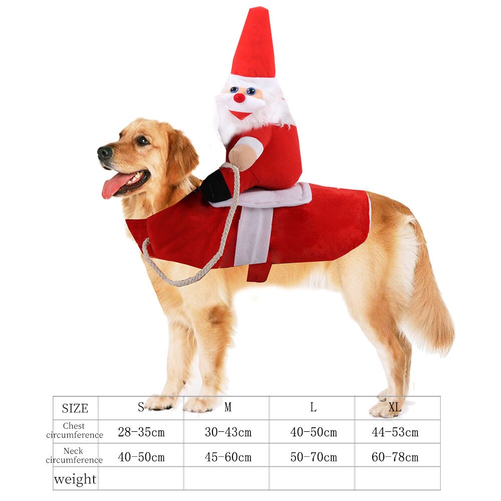 Christmas Dog Clothes Santa Dog Costumes Party Dressing Up Clothing For Medium Large Dogs Funny Pet Outfit Riding Dress