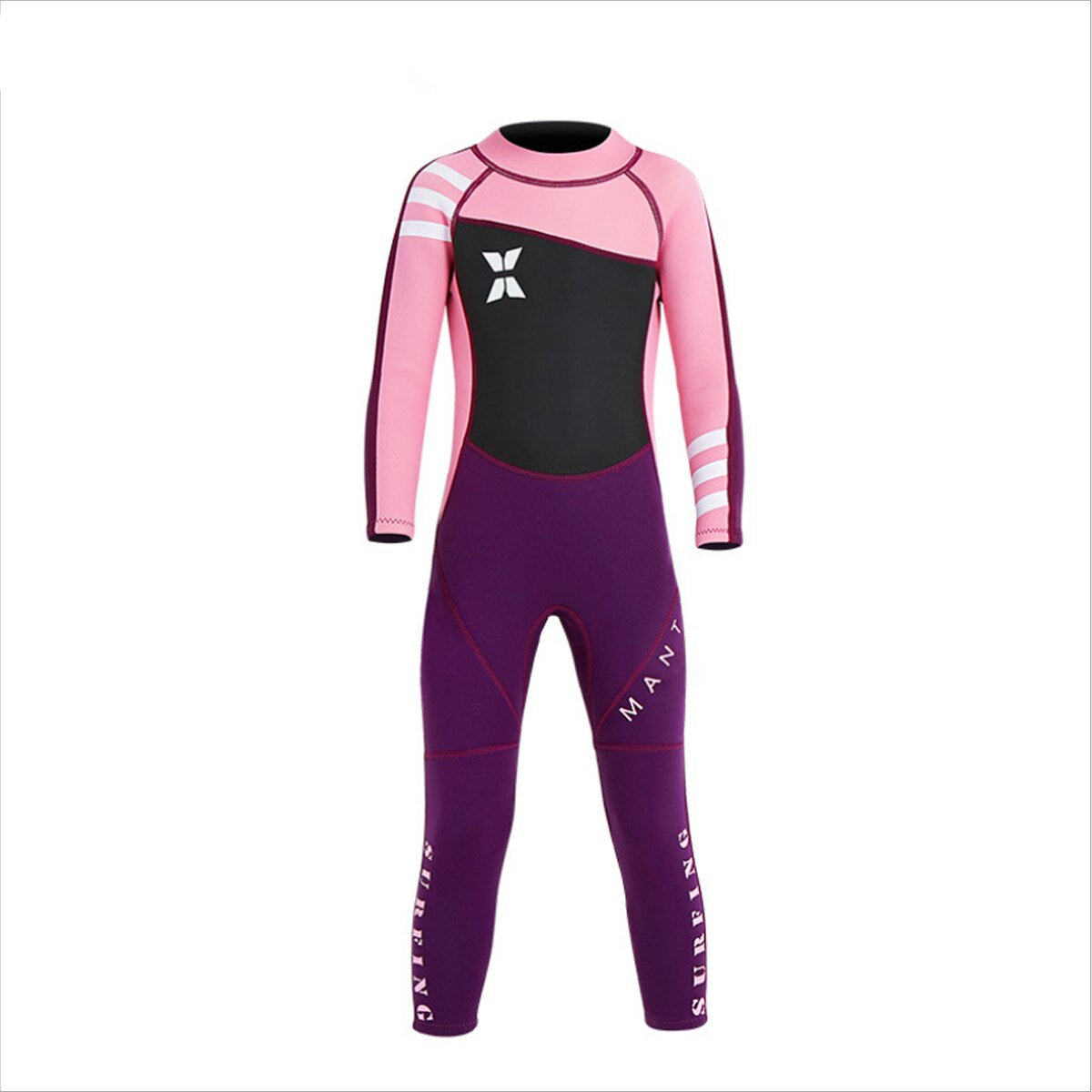 2.5MM Neoprene Nylon Kids Long Sleeve Surfing Diving Wetsuit Children Girl Swim Suit: Pink / XL