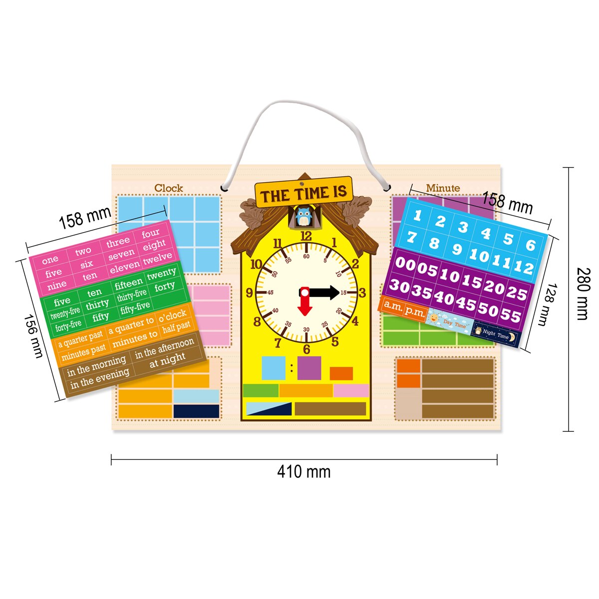 SHOP Magnetic Time Teaching Clock for Kids, learn about time, write time magnetic clock