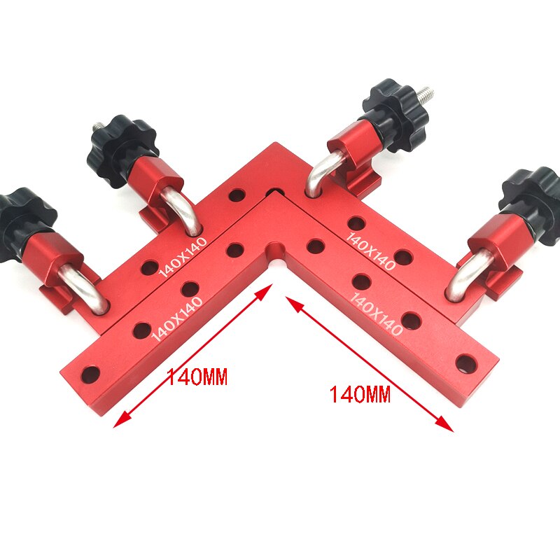 90 Degrees L-Shaped Auxiliary Fixture Woodworking Aluminum Square Right Angle Clamping Positioning Panel Fixing Clips Tools: 140mm