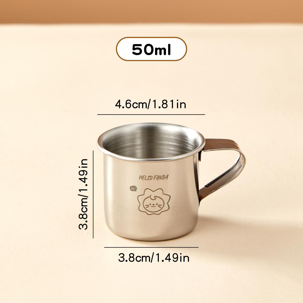 Mini sød børnekrus med hank, holdbar anti-skoldning rustfrit stål 304 mælkekaffekop, drikkeglas: Rød