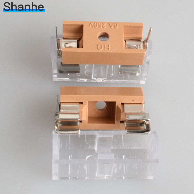 Panel Mount PCB Fuse Holder Case w Cover 5x20mm
