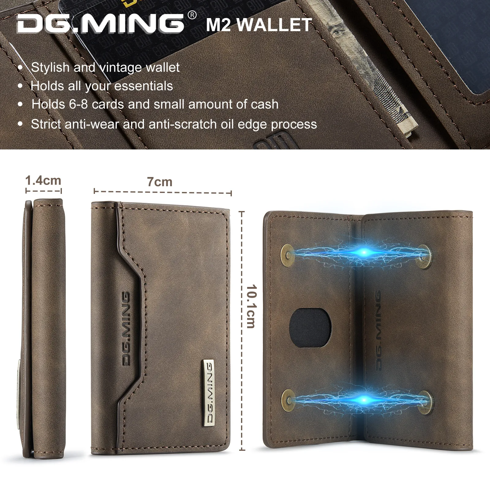 Custodia Portafoglio In Ecopelle Per Telefono Duoduogo J5+ - Con Slot Carte E Chiusura Magnetica - Nero