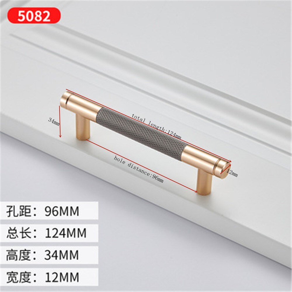 1pc Aluminum Alloy Contrast Gold Door Handle Wardrobe Kitchen Cabinet Drawer Spliting Handle Furniture Handle Modern Hardware: 96mm