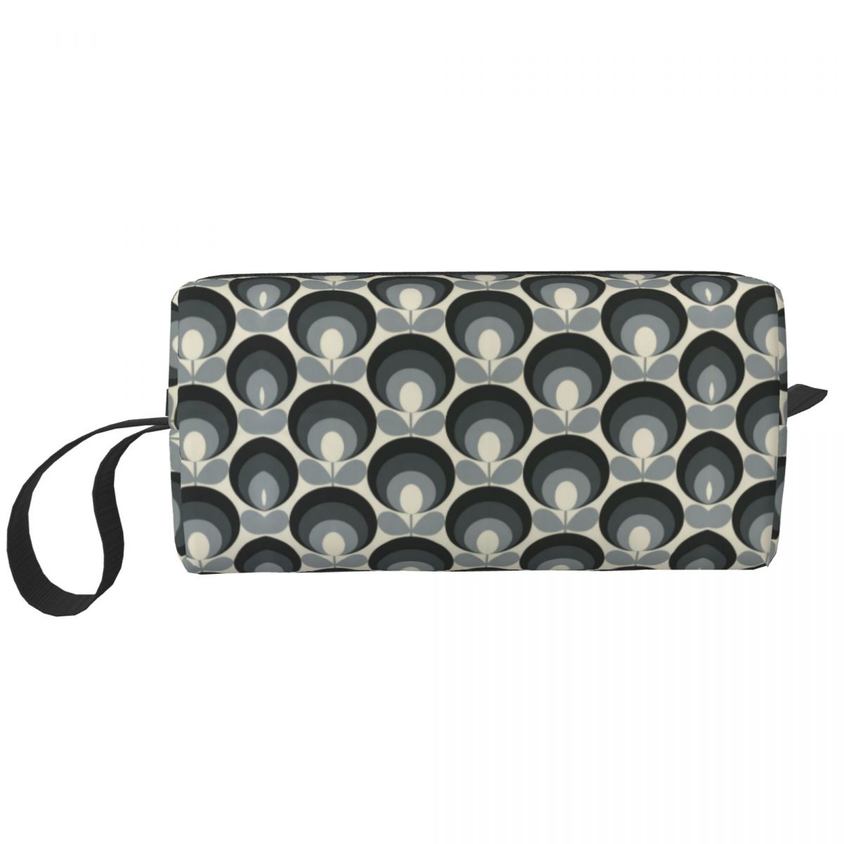 Custom Cute Home Orla Kiely Travel Toiletry Bag for Women Cosmetic Makeup Bag Beauty Storage Bags Dopp Kit Case Box: Orange