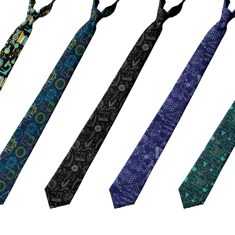 Tieteellinen symboli 8cm kravatti miehille unisex matemaattinen kaava rento polyesteri miesten solmio juhlat häätarvikkeet solmio