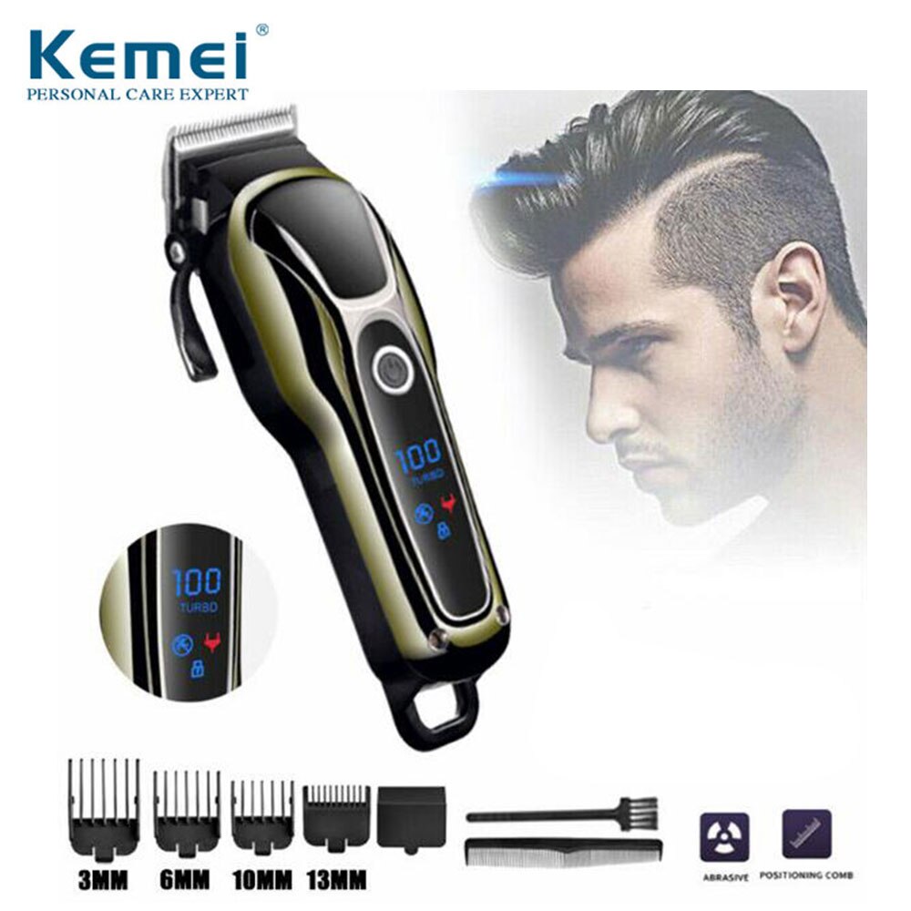 KEMEI-máquina de afeitar eléctrica para el cabello, cortadora de pelo , recargable, 100-240V