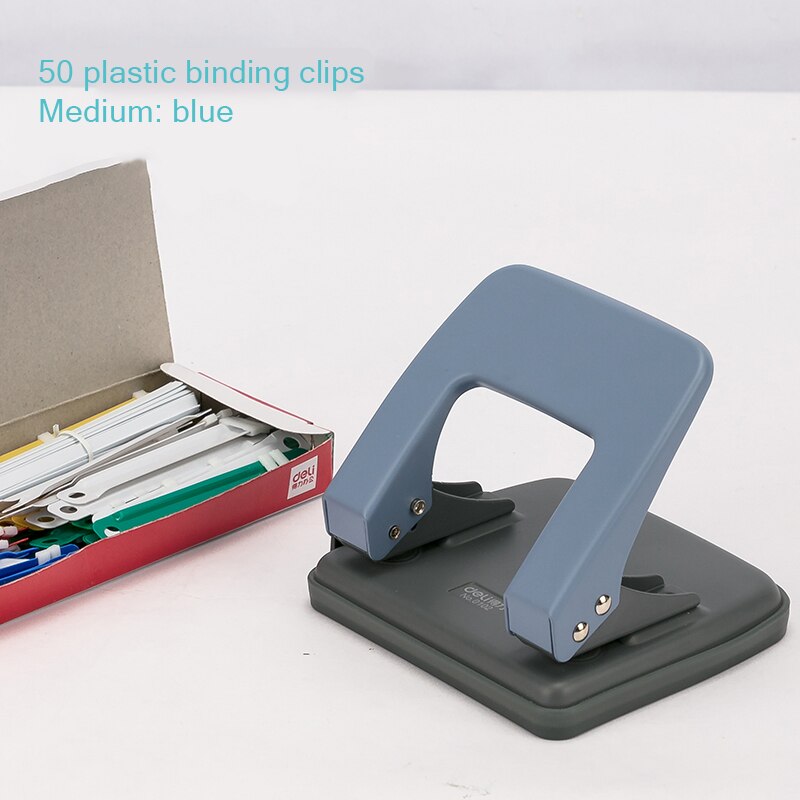 Double Hole Punch Binding Machine Loose Leaflet Small Student Round Hole Ring Hole Manual Document Paper Book Punch Machine: 20 plastic clip