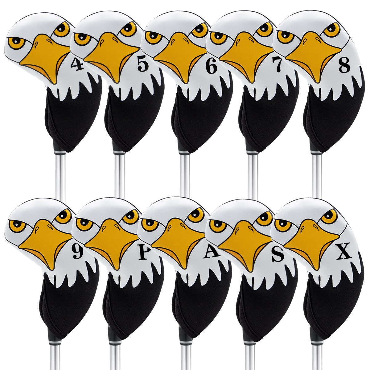 Vanntett eagle golf club jerndeksel golf iron head covers golf club iron headovers wedges covers 10 stk/sett: Default Title