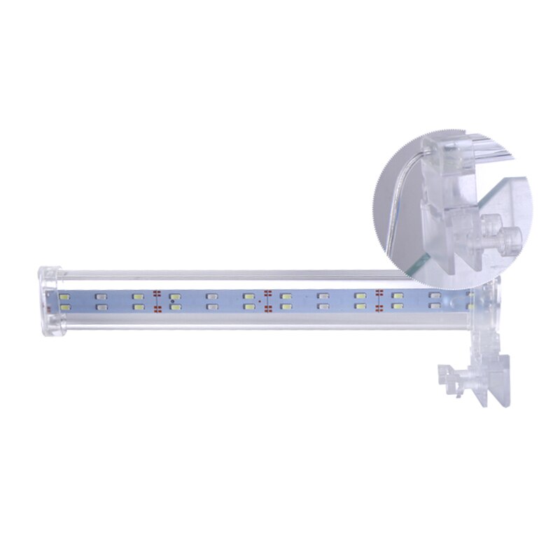 Luz de cristal para acuario, lámpara de luz con Clip para pecera, luces LED para plantas, iluminación para acuario de 14,5-42,5 cm, enchufe europeo