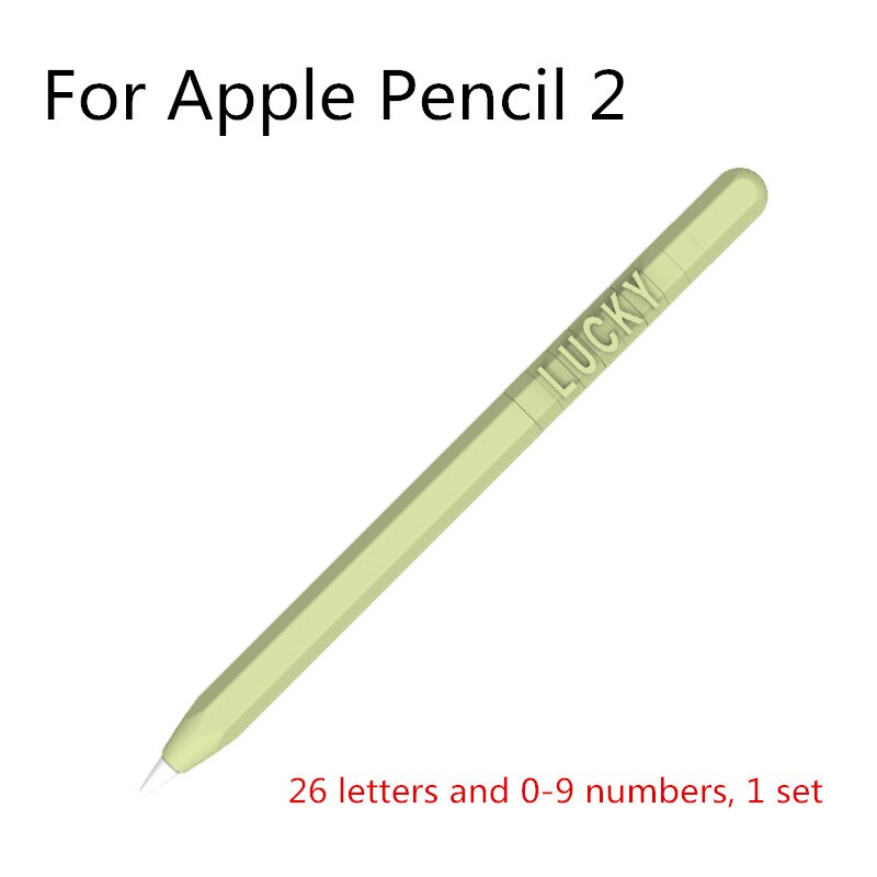 Cute Candy Color Silicone Pencil Case For Apple Pencil 2/1 For iPad Tablet Touch Pen Funny DIY Letter Number Protective Cover: WS265-2-5