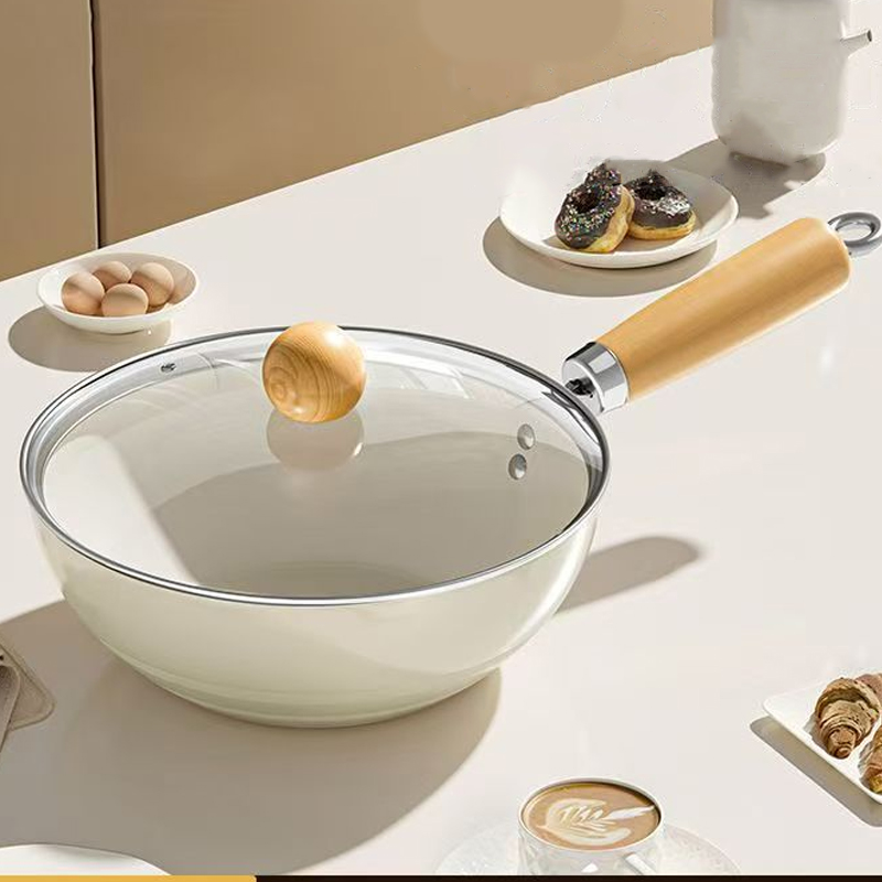 24cm Non-Stick Frying Pan Wok Ceramic pot Home Steak Skillet Pancake Fried Induction Cooker Gas Stove Saucepan kitchen Cookware