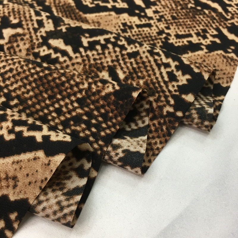 150cm snake print stretch satin fabric spring and summer stretch print dress shirt ethnic fabrics cloth