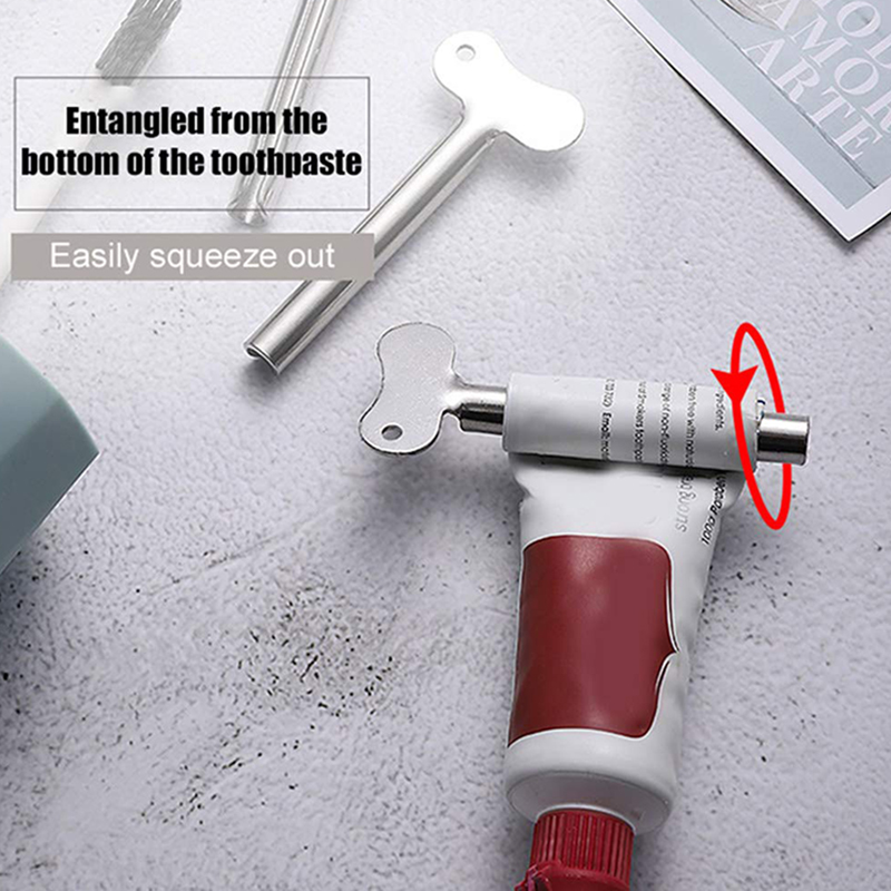 Stainless Steel Toothpaste Squeezer Facial Cleanser Metal Tube Rolling Press Squeezer Toothpaste Dispenser