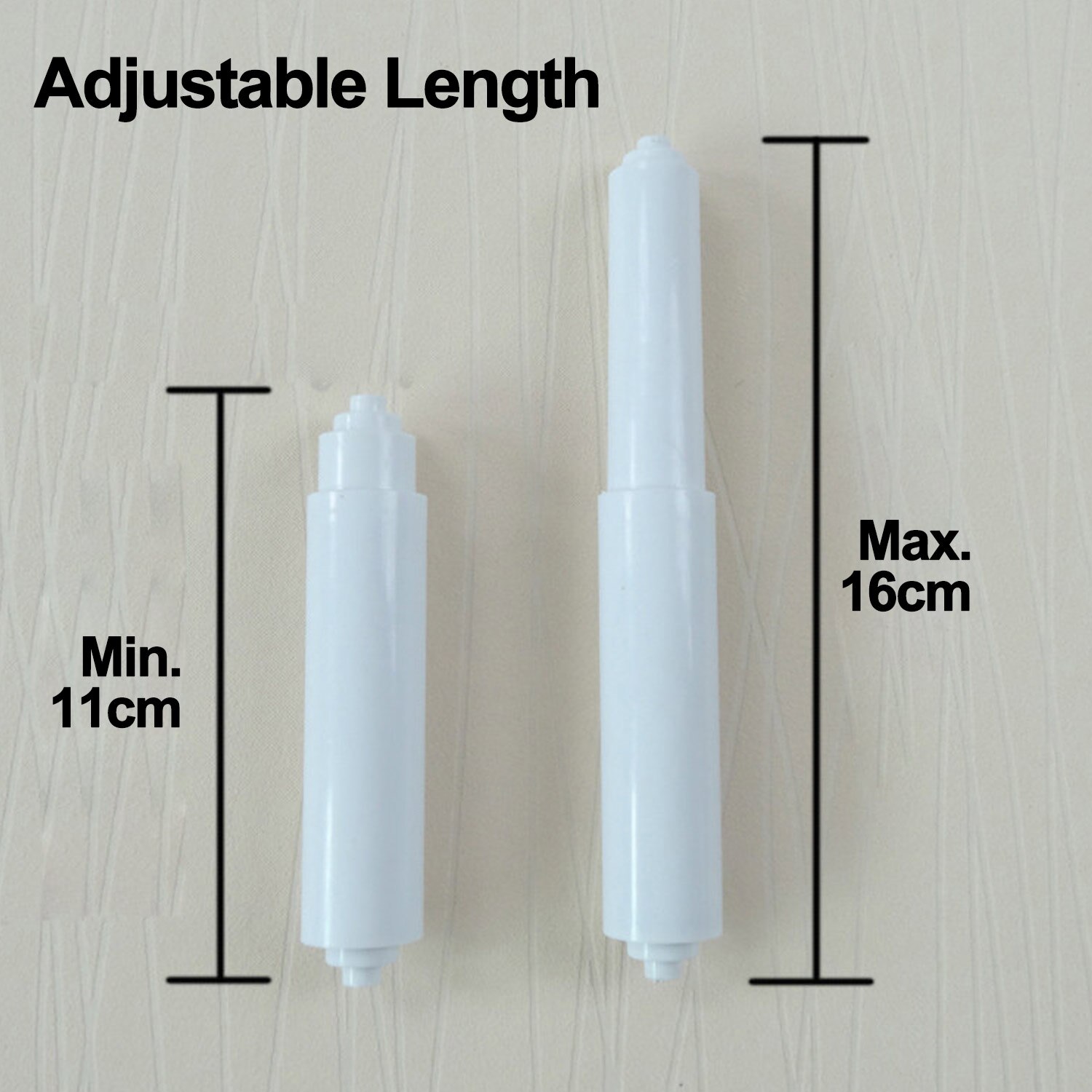 2pcs Retractable Plastic Insert Toilet Tissue Paper Holder Roller Holder Replacement Spring Loaded for Bathroom Washroom White