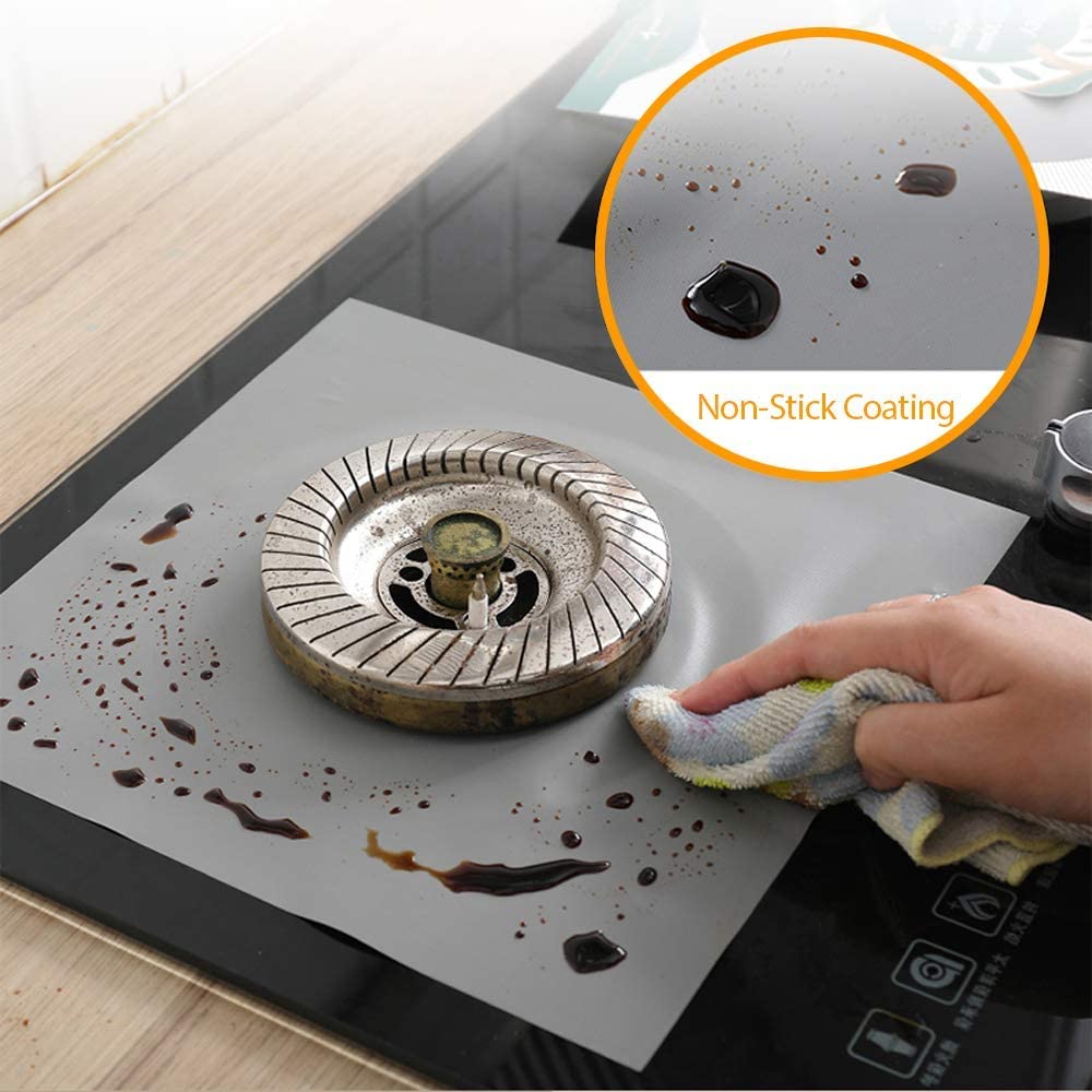 4 unids/set protectores de horno a Gas olla cubierta de alfombrilla de limpieza de la estufa de Gas de cocina Protector para la cocina utensilios de cocina Accesorios