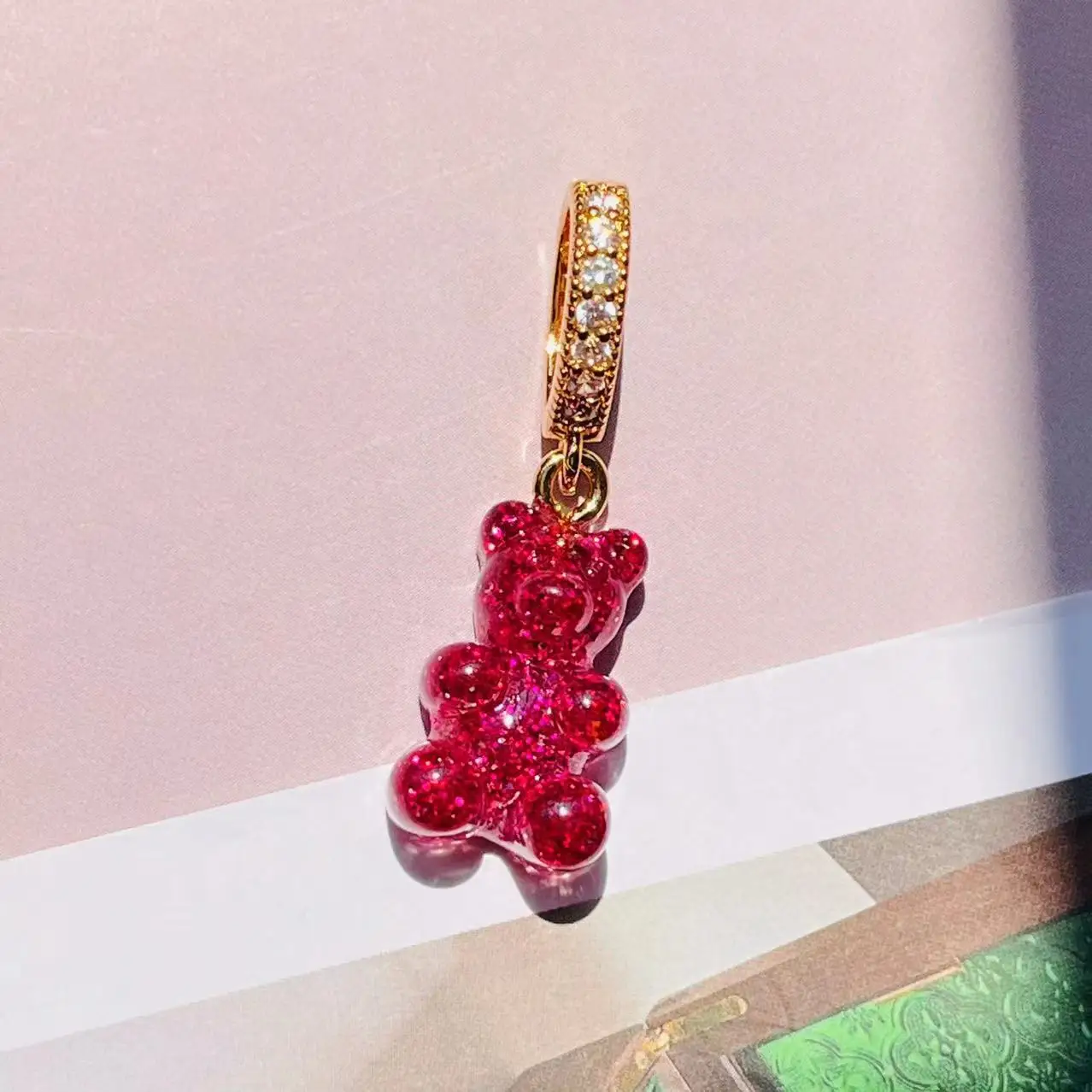 Kleurrijke hartvormige hanger met trendy engelse woorden, hars, liefdeshart, zirkonia bedeltje, sleutelbeenketting, halsketting voor vrouwen,  y2k sieraden: Champagne goud