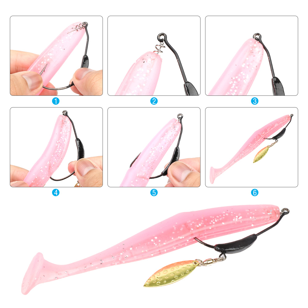 3pcs/lot Weighted Underspin Swimbait Hook 2g-9g Twistlock Weighted Crank Hooks with Willow Leaf For Soft Fishing Lures
