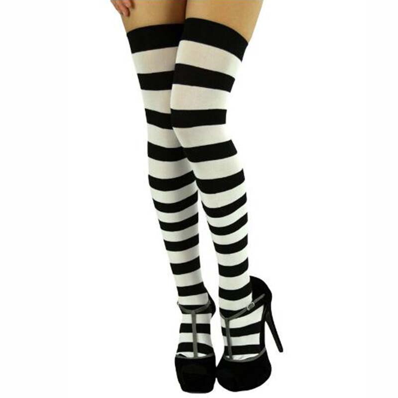 Hoge Kid Meisjes Vrouwen Dij Hoge OVERKNEE Kousen Lange Katoen Polyester Kousen Meisjes Panty Gestreepte Kousen Katoenen Doek
