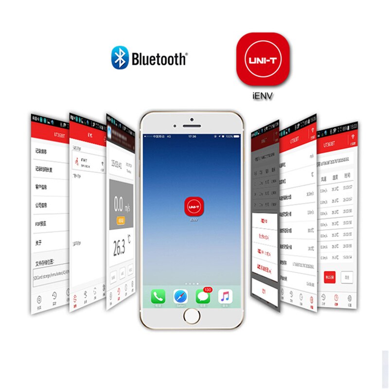 UNI-T UT363BT Newest Wind Speed Meter Digital Bluetooth Pocket Size Anemometer Measurement Thermometer Mini Wind Meter Anemomete