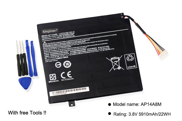 KingSener AP14A8M Batterij Acer Iconia Tab 10 Batterij Vervanging A3-A20 A3-A20FHD SW5-011 SW5-012 AP14A8M AP14A4M 5910 mAh
