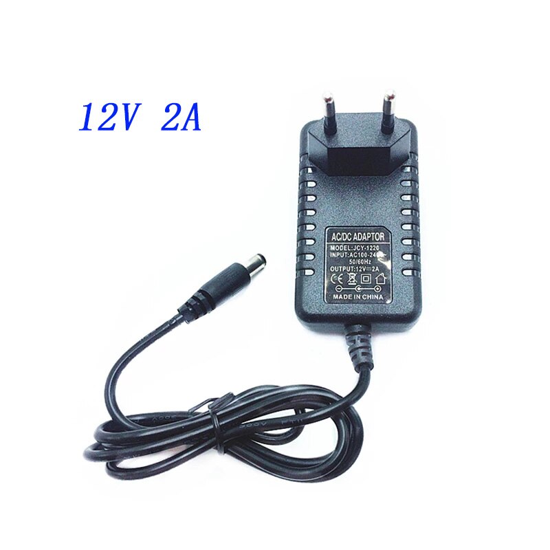 DC 12V 24W EU Plug Driver Adapter AC100V 240V to DC 12V 2A 5.5*2.1mm LED Power Supply For CCTV camera Converter Adapter