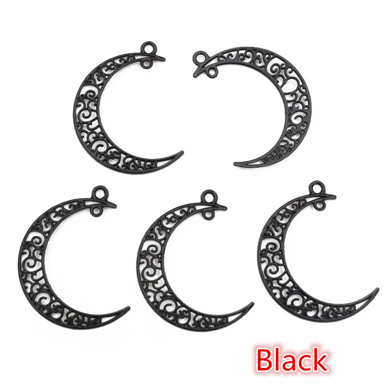 41x30mm 10 Uds 6 colores plateado estilo Luna dijes hechos a mano colgante: DIY para pulsera collar: orange