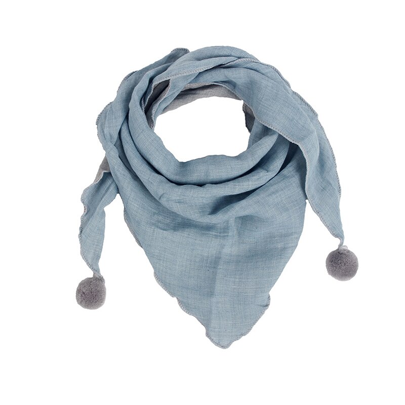Bufandas triangulares de Color puro para niños, Baberos cálidos para el cuello, chal, cuello suave cálido: Azul cielo