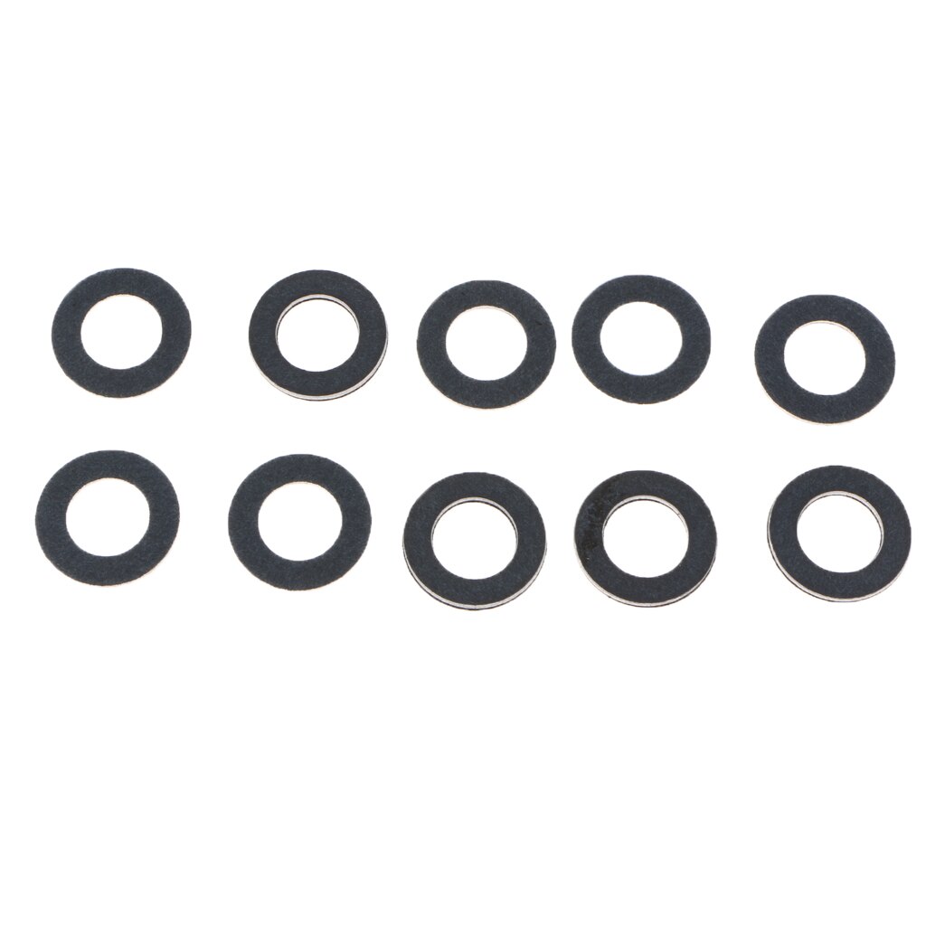 10PCS M12 Aluminum Oil Crush Washers/Drain Plug Gaskets Compatible For Toyota Lexus (Black)