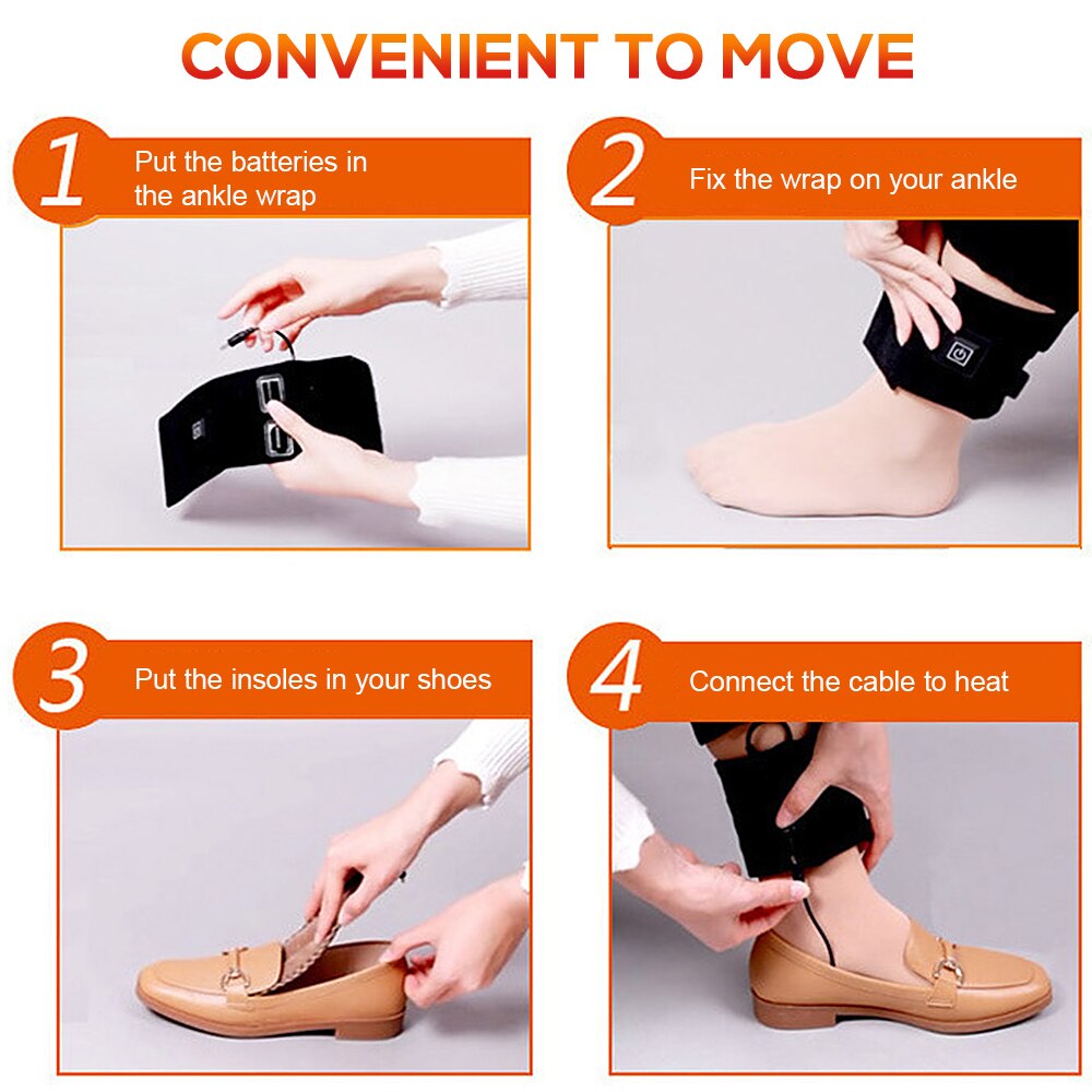 USB Electric Heated Insoles Heating Shoes Pad InsertElectric Heated Feet Warmers for Men Women Camping Skiing Winter Sports