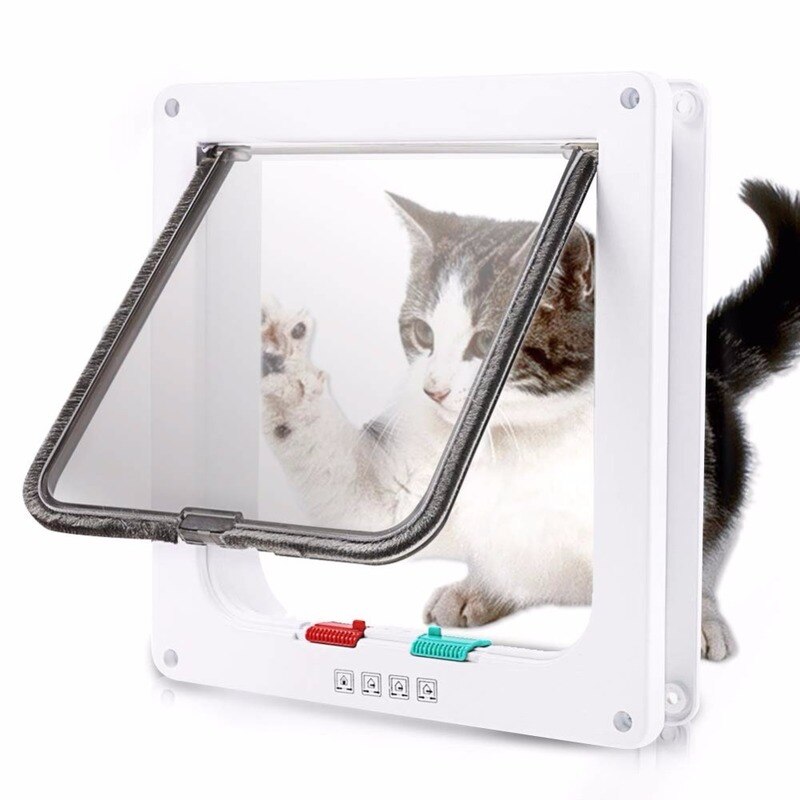Pet Dog Door Safe Ferromagnetic Wall Entry Locking Automatically Close Pet Dog Cat Door Pet Supplies Flap Door Pet Door WF