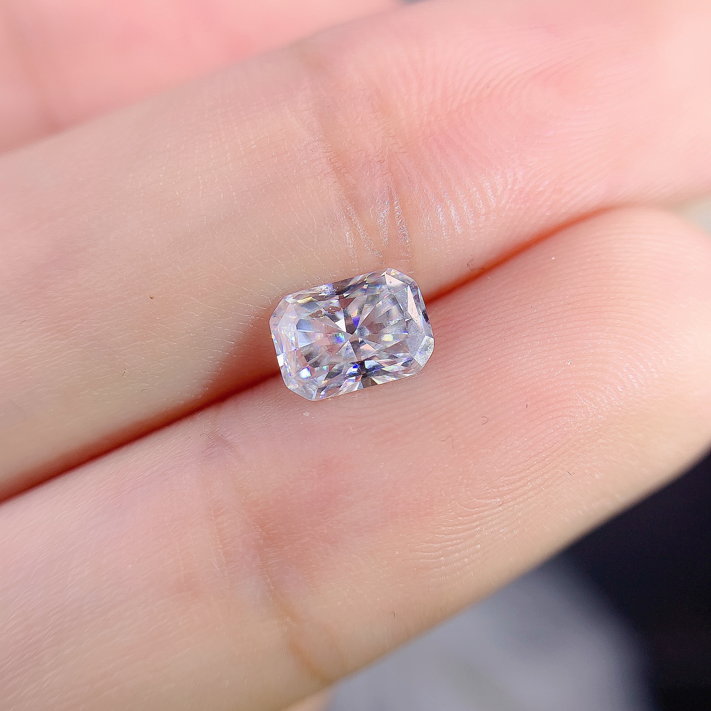 1,0 CT Raydeen Schneiden Rechteckigen Mosan Diamant nackt Stein 5x7mm Hohe Feuer Farbe SchöNe Schneiden Kann genommen in Groß