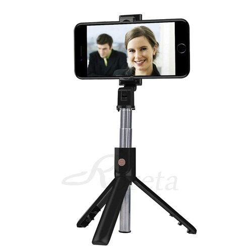 Roreta 3 In 1 Draadloze Bluetooth Selfie Stok Mini Statief Uitschuifbare Monopod Universele Pau De Palo Voor Iphone X 8 7 6S Samsung: Default Title