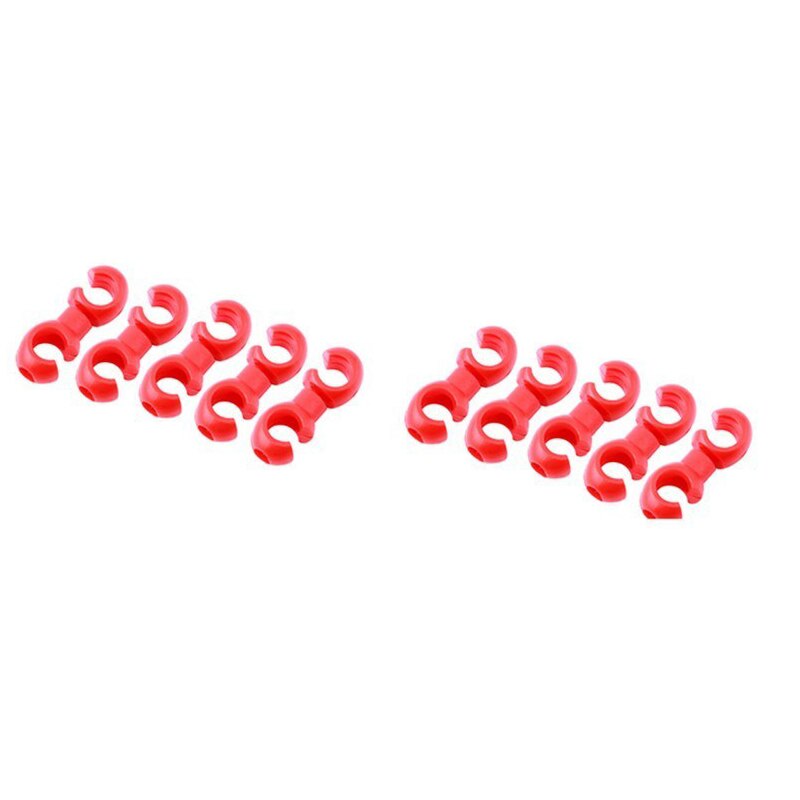 20/10 pcs Bicycle MTB Brake Cable S Style Clips Buckle Hose Guide Bike Cross Line Clip: 10 pcs Red