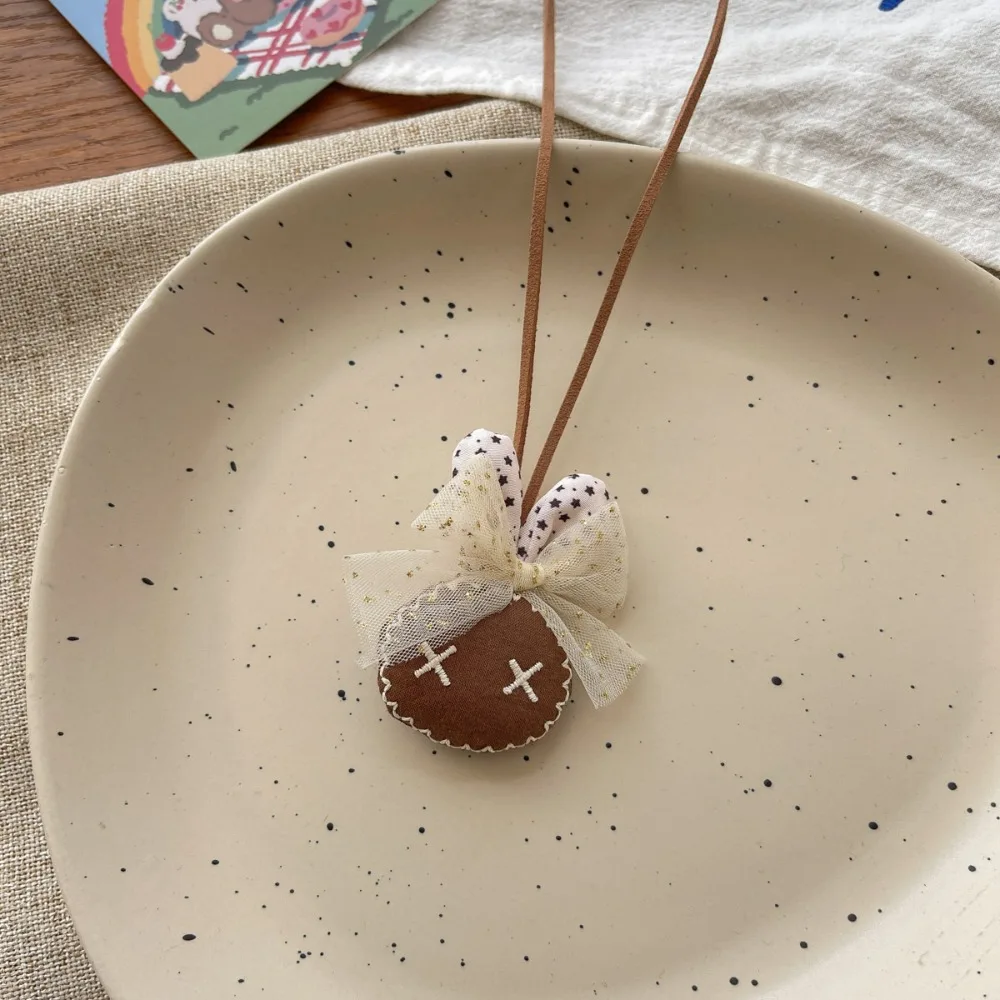 zur Seite fahren Kette Zubehör Stoff freundlicher Halskette Hase Pilz niedlichen Ebene Anhänger Schlüsselband Stoff Kawaii hängende Ornamente: Überzug Pistole