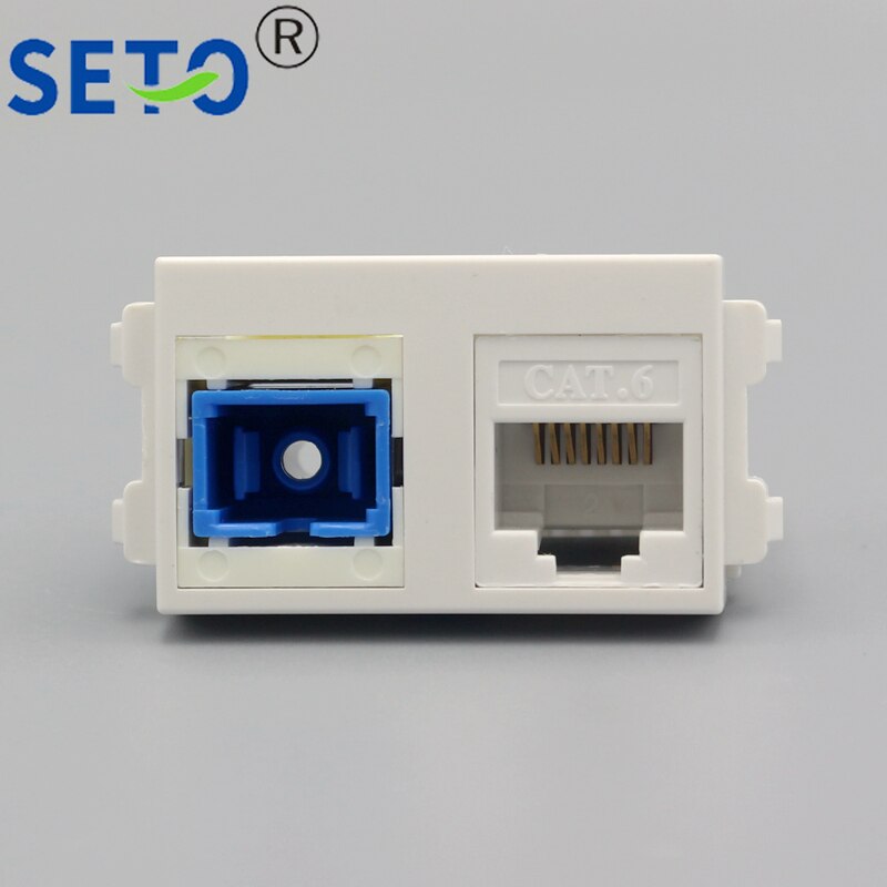 SeTo Glasvezel SC Module Gigabit RJ45 Cat6 Netwerk Lan Module Connector Keystone Voor Wandplaat Socket
