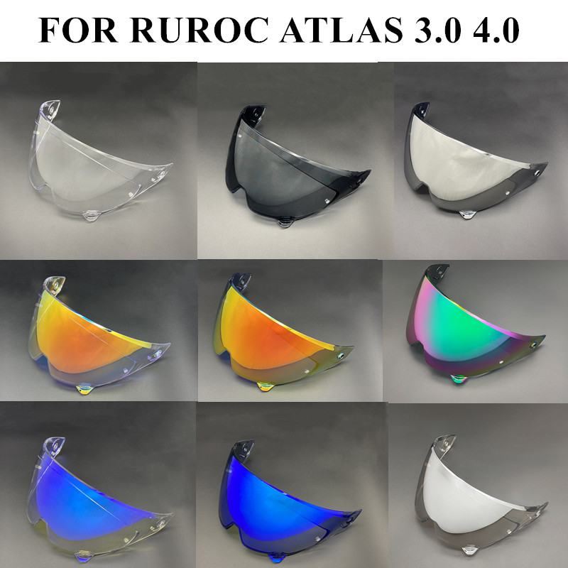 Atlas 4.0 Helmet Visor For RUROC ATLAS 3.0 4.0 Motorcycle Helmets Visor Goggles Plating Silver Red Replacement Photochromic Lens