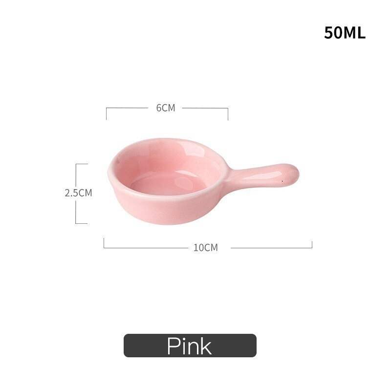 Cerámica original, plato de colores, platos domésticos de trompeta, para restaurante, tazón de cerámica blanco y rosa: Pink