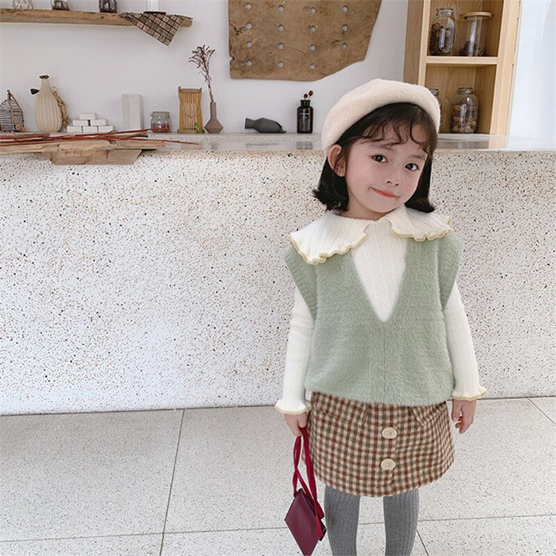 Winter Pleated Kids Skirt girls clothes wool Thick Warm School Plaid skirt for girl Princess skirt Children pettiskirt girls