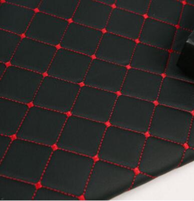 Alcantara pu læder / perforeret broderet plaid stof / bil interiør tag stof / plaid auto sæde pude svamp stof: 3