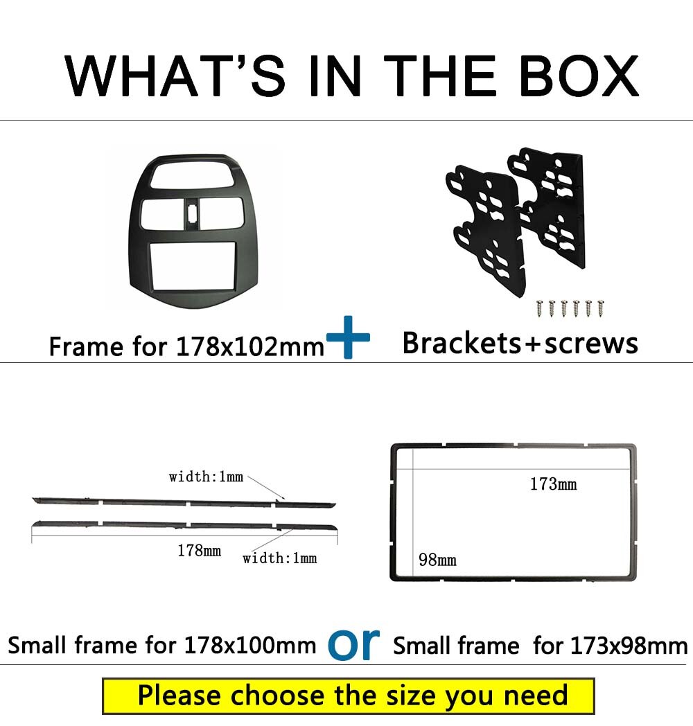 2 din fascia för chevrolet spark  m300 daewoo matiz holden radio gps dvd stereo cd panel dash mount installation trim kit